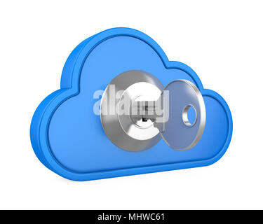 Cloud Storage Schlüssel isoliert Stockfoto