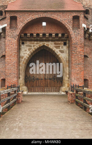 Krakau, Polen/Polen - 04.Februar 2018: Krakau Barbican. Stockfoto