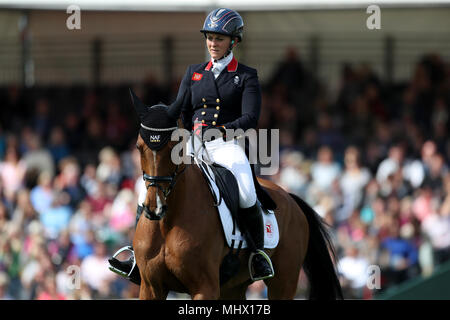 Gemma Tattersall mit Pamero 4 Während der Tag Zwei der Mitsubishi Motors Badminton Horse Trials im Badminton, Gloucestershire. Stockfoto