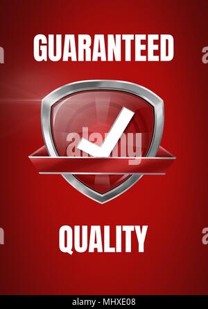 Garantierte Qualität das Symbol mit der richtigen tick Stockfoto