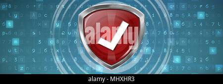 Das zusammengesetzte Bild im roten Symbol Validierung Stockfoto