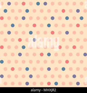 Vektor Polka Dot Seamless Pattern im Retro-Stil. Einfache abstrakte Vintage Design. Stock Vektor