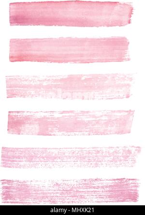 Von Hand bemalt Pink grunge Pinselstriche auf dem weißen Hintergrund. Texturen für Ihr Design. Stock Vektor