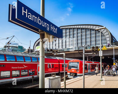 Hamburg Hauptbahnhof Hbf - Hamburg Hauptbahnhof eröffnet 1906 Es ist Deutschlands verkehrsreichsten Bahnhof Stockfoto