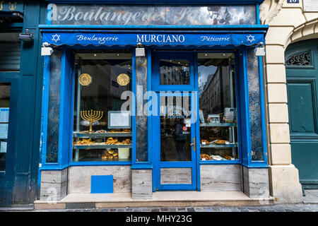 Murciano Patisserie-Boulangerie 14 rue des Rosiers in Le Marais Viertel von Paris. Stockfoto