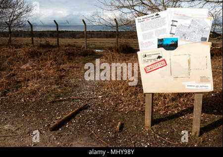 Forstverwaltung die Rendlesham Wald UFO Trail Stockfoto