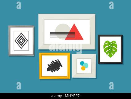 Satz von verschiedenen Frames für Bilder und Fotos an der Wand Stock Vektor