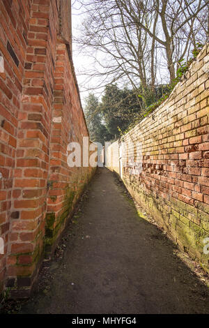 Hohe Gasse walled in Castle Donington, Osten Midlsnds, Großbritannien Stockfoto