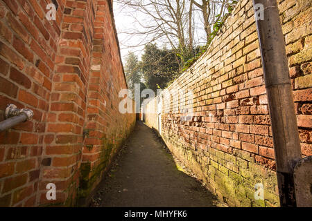 Hohe Gasse walled in Castle Donington, Osten Midlsnds, Großbritannien Stockfoto