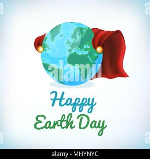 Happy Earth Day Karte, Hintergrund. Vector Illustration für Banner und Poster. Element für Design Karten und invtions. Symbol für Geschenkkarten und Flyer. Stock Vektor