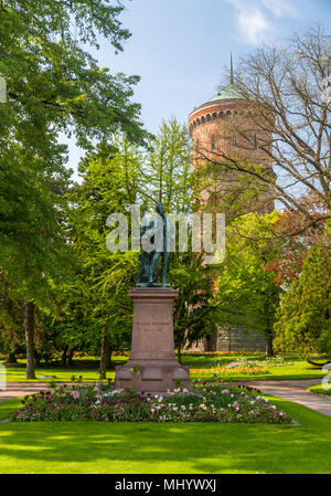 Denkmal für Auguste Bartholdi, Bildhauer der Freiheitsstatue, in Colmar, Elsass, Frankreich Stockfoto