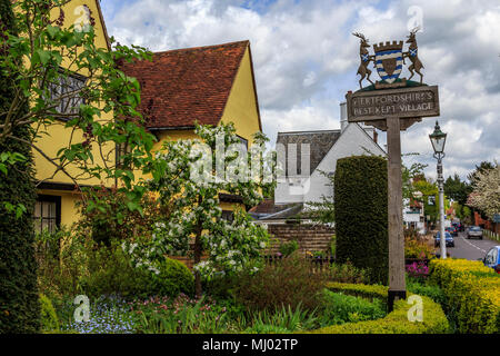 Am besten gehalten, schön und wünschenswert Dorf viel High Street hadham Hertfordshire, Herts, England. uk, gb Stockfoto