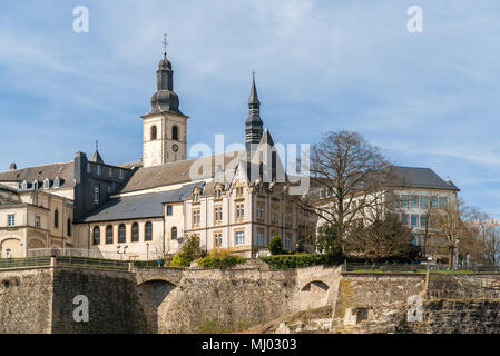 Blick auf St. Michael's Church in Luxemburg Stadt Stockfoto