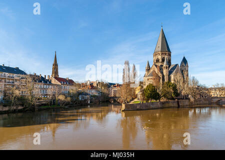 Temple Neuf de Metz an der Mosel - Lothringen, Frankreich Stockfoto