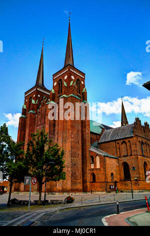 Außenansicht, die Kathedrale von Roskilde in Dänemark Stockfoto