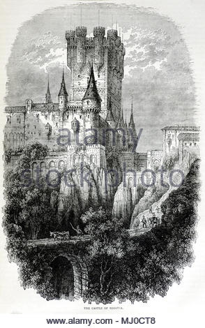 Das Schloss von Segovia, Spanien, antike Darstellung von ca. 1880 Stockfoto
