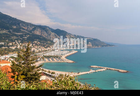 Anzeigen von Garavan - Menton - Französische Riviera Stockfoto