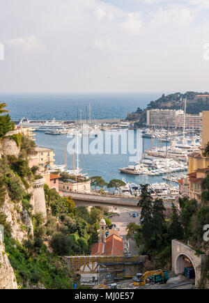Blick auf das Meer, Port in Monaco Stockfoto