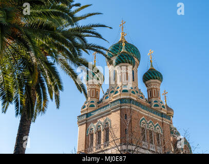 St Nicholas russisch-orthodoxe Kathedrale, Nizza - Frankreich Stockfoto