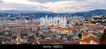 Panorama der Stadt Nizza - Côte d'Azur Stockfoto