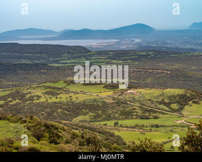 Blick auf den See Lago del Temo nahe Dorf Monteleone Roca Doria auf Sardinien Insel Stockfoto