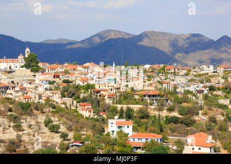 Pano Lefkara Dorf auf der Troodos Ausläufern, Zypern Stockfoto