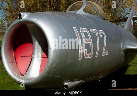 Mig-15 Fighter Jet, Norfolk und Suffolk Aviation Museum, Flixton, Suffolk, Großbritannien. Stockfoto