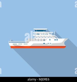 Patrol Schiff Symbol, flacher Stil Stock Vektor