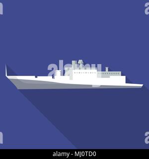 Fracht Passagierschiff Symbol, flacher Stil Stock Vektor