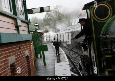 Allgemeine Ansichten des schönen Bluebell Railway von Sheffield Park zu Horsted Keynes, East Sussex, UK. Stockfoto