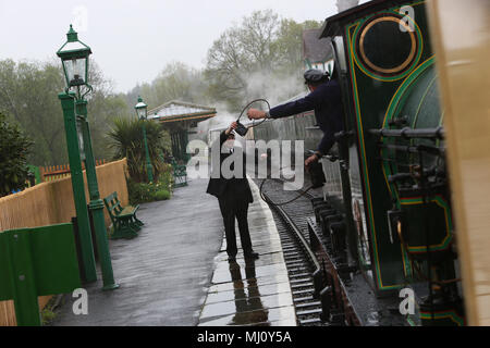 Allgemeine Ansichten des schönen Bluebell Railway von Sheffield Park zu Horsted Keynes, East Sussex, UK. Stockfoto