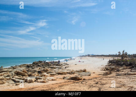 Der felsige Strand im Washington Oaks Gardens State Park, Florida USA Stockfoto