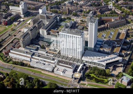 ROTTERDAM, die Niederlande - Sep 2, 2017: Luftaufnahme der Erasmus University Medical Center Gebäude in der Stadt Rotterdam. Stockfoto