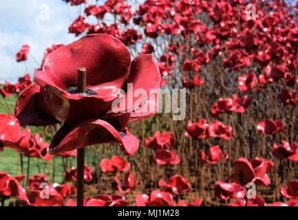 Keramik Poppy Wave Tour 2018 13. April - 24. Juni 2018 in Fort Nelson, Fareham, Hampshire UK Stockfoto