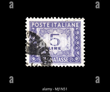 Storniert Briefmarke von Italien gedruckt, zeigt die numerischen Wert ca. 1955. Stockfoto