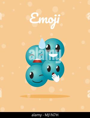 Cute emojis Cartoons Stock Vektor