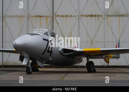 De Havilland Vampire T11, WZ507, G-VTII, am Flughafen Coventry Stockfoto