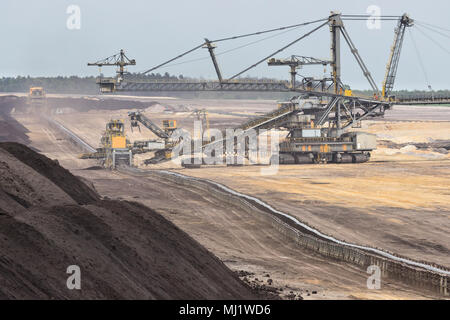 Braunkohle Tagebau in der Lausitz, Deutschland Stockfoto