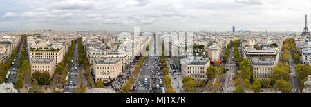 Paris als vom Triumphbogen gesehen Stockfoto
