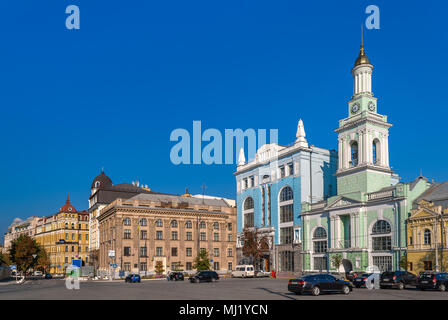 Der ehemalige griechische Kloster auf dem Kontraktova Square. Kiew, Ukraine Stockfoto