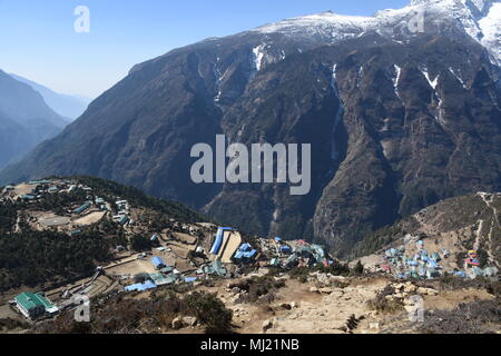 Pfad in Richtung Namche Bazar, Nepal Stockfoto