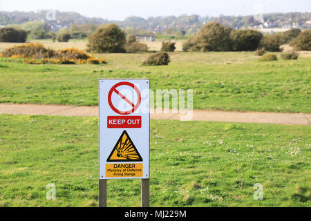 Bundesministerium der Verteidigung Schießstand in Hythe, in der Nähe von Folkestone, Kent, Großbritannien Stockfoto