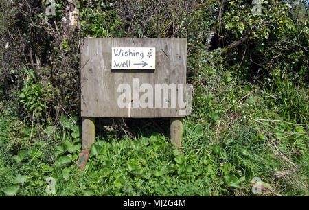 Zeichen der Wunschbrunnen, Madron, Cornwall, Großbritannien Stockfoto