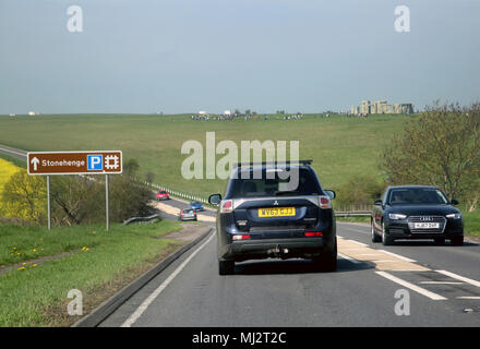 Salisbury Wiltshire England A 303 Autos Stonehenge Stockfoto