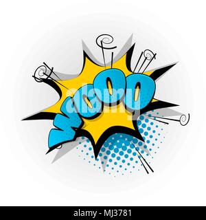 Woo, buh Comic Text Pop Art Stock Vektor