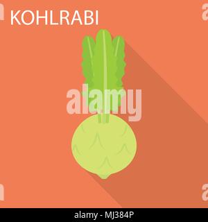 Kohlrabi Symbol, flacher Stil Stock Vektor