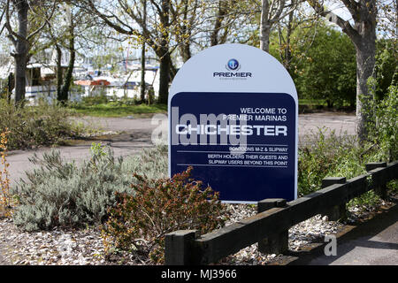 Allgemeine Ansichten von Chichester Harbour in West Sussex, UK, durch Premier Marinas laufen. Stockfoto