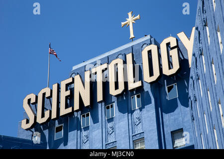 Scientology Gebäude Zeichen, ein wenig Armenien, Hollywood, Kalifornien, USA Stockfoto