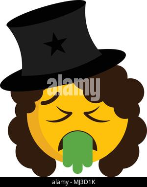 Sick Magier emoji mit Hut Stock Vektor