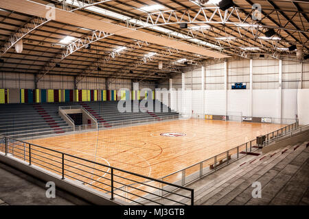 Sport Turnhalle einer Schule im Süden Brasiliens. Cricuma, Santa Catarina, Brasilien. Stockfoto